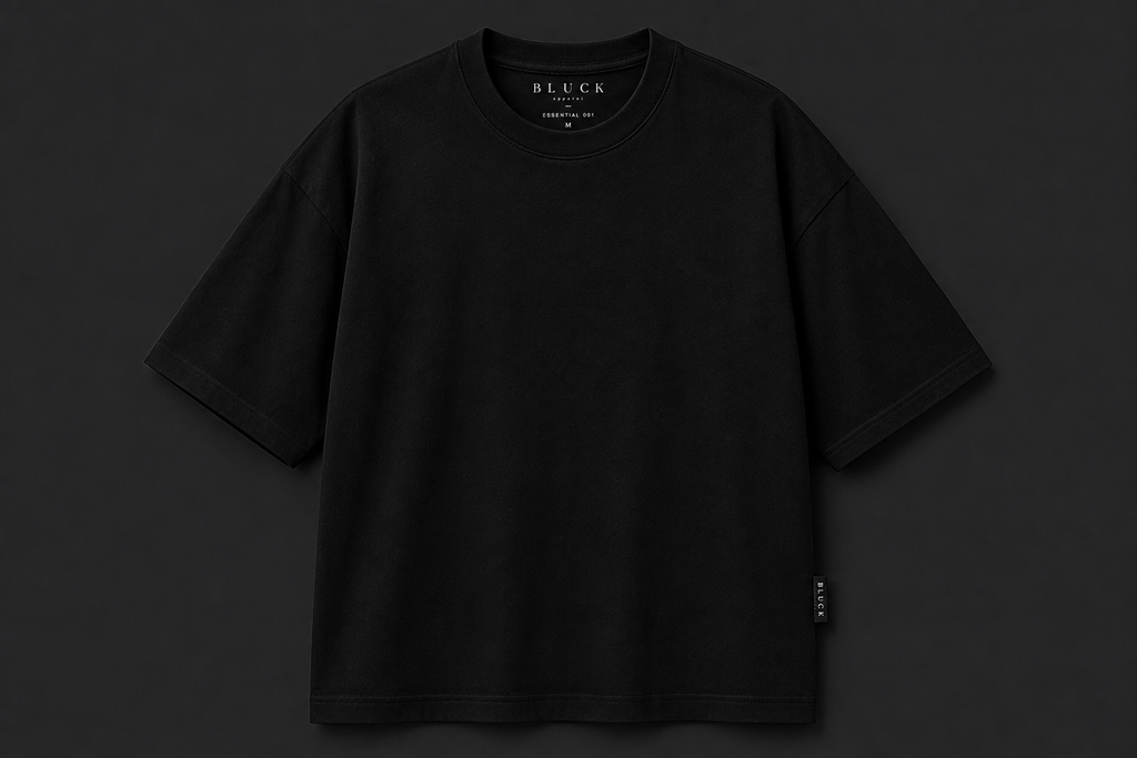 BLUCK Essential 001 Oversized Black T-Shirt — 280 GSM