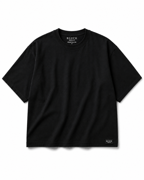 BLUCK Essential 001 Oversized T-Shirt — Black